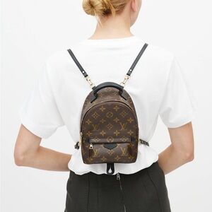 Faux LV Brown & Black Monogram Mini Backpack